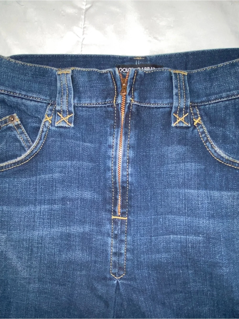 Dolce & Gabbana Indigo Denim A-Line Skirt